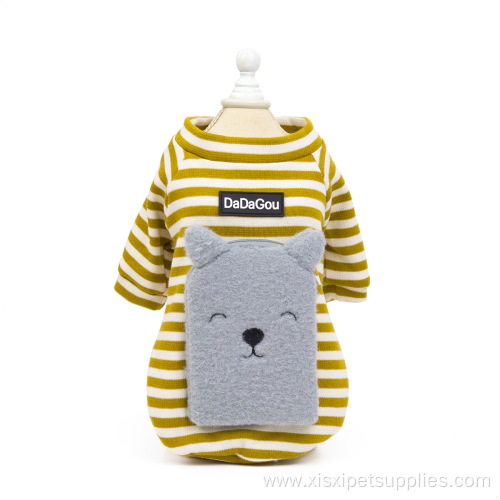 wholesale winter with bear pattern Striped dog clothes
